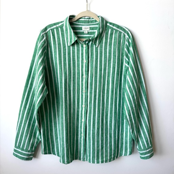 J Crew Striped linen-blend button-up shirt - Picture 2 of 8